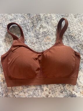 Truekind Women's Large Brown Daily Comfort Wirefree Shaper Bra